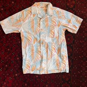 AMBSN tropical button up shirt Men's size M short sleeve